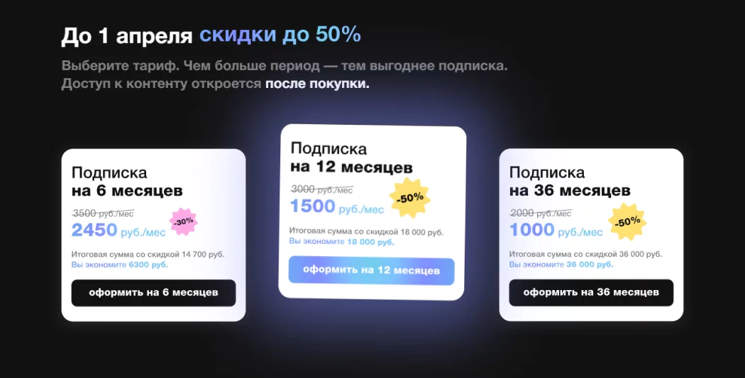 Тарифы на сайте online.synchronize.ru активируют страх упущенной выгоды