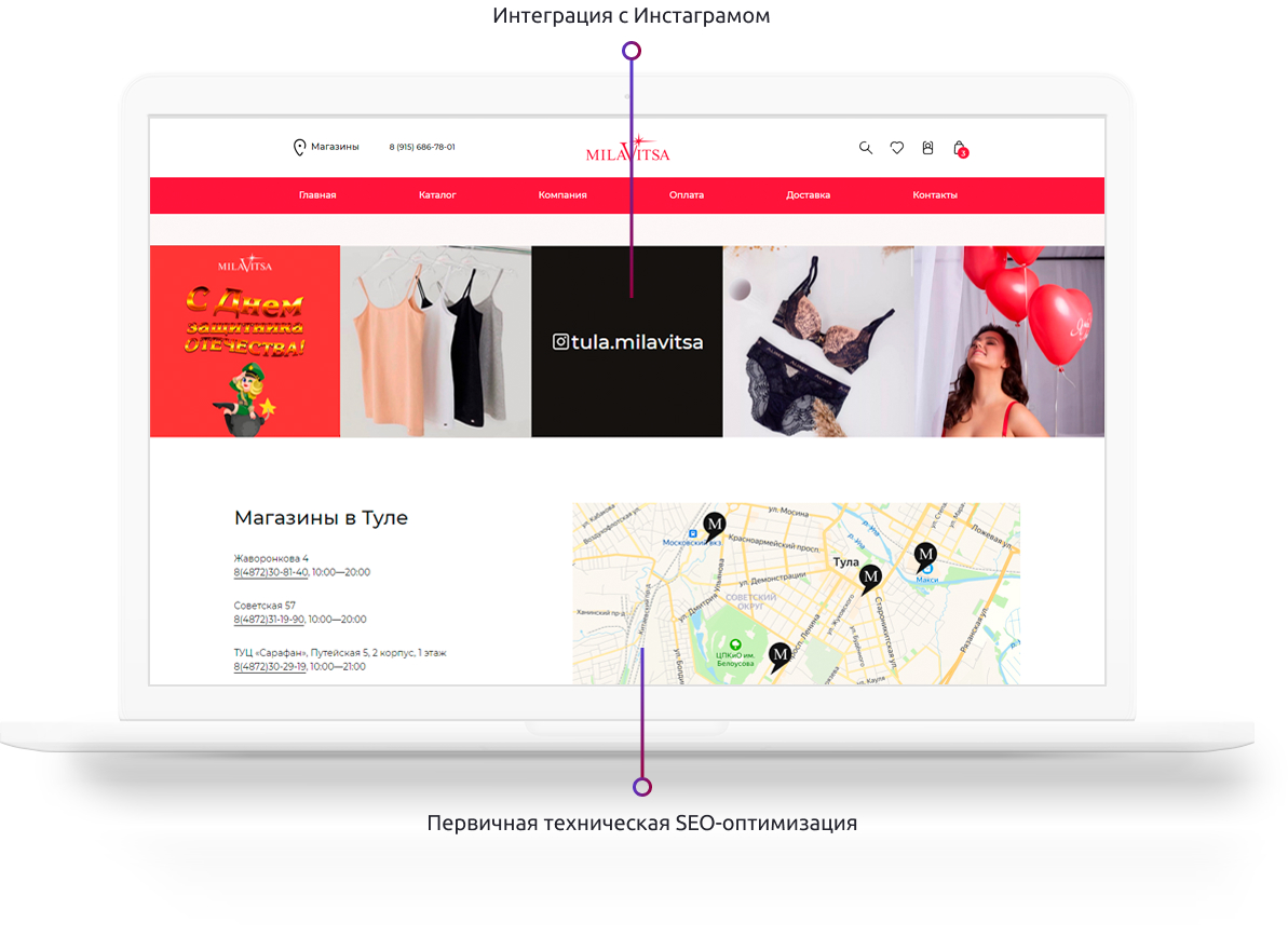Разработка сайта Milavitsa — особенности проекта